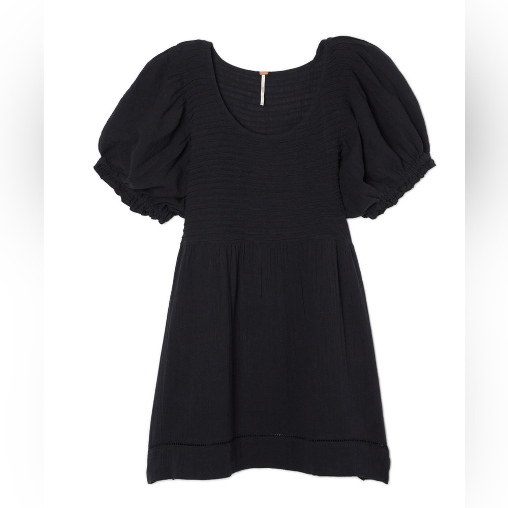 Free People Elsie Pintuck Tunic in Black